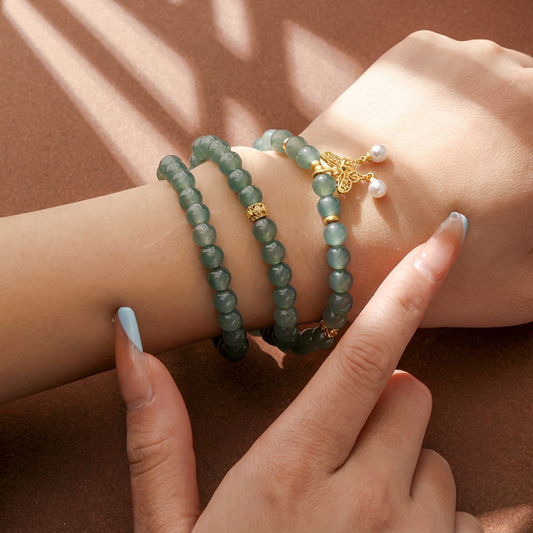 TRANSFORMATION Core Guatemalan Jade Butterfly Wrap Bracelet-Mindara