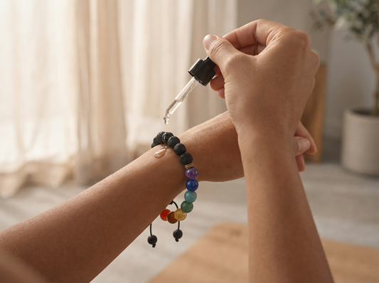 CHAKRA Balance 7 Chakra Lava Stone Bracelet for Alignment Meditation Essence -Mindara