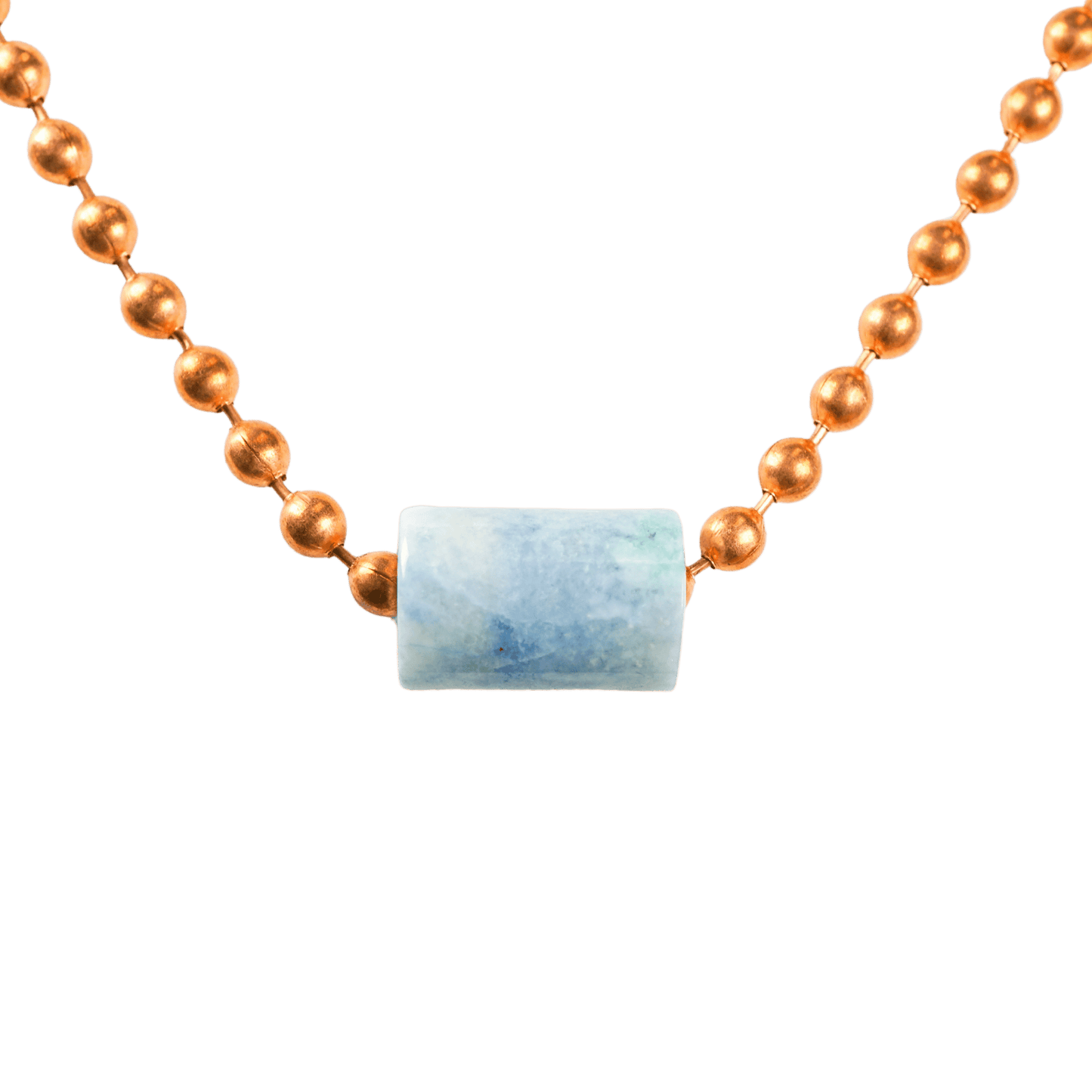 Blue Guatemalan Jade Copper Necklace