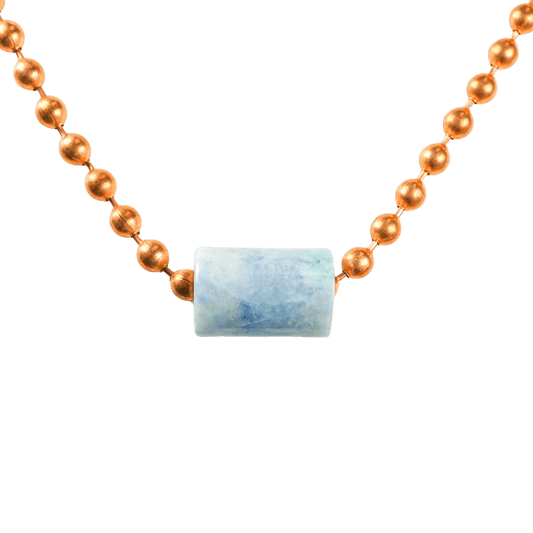 Blue Guatemalan Jade Copper Necklace