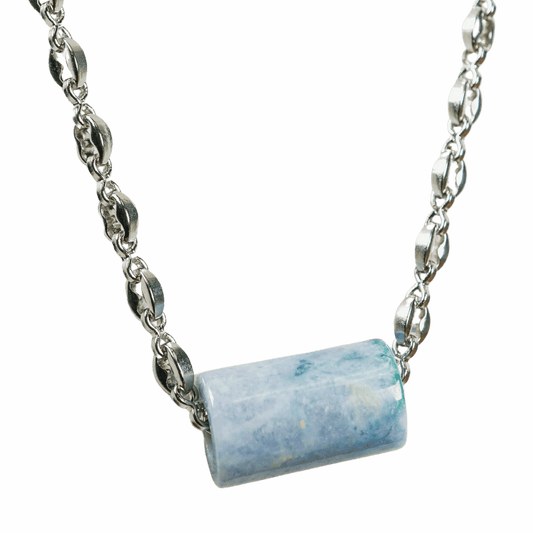 Blue Guatemalan Jade Silver Necklace
