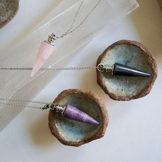 IGNITE Core Hematite Pendulum Necklace