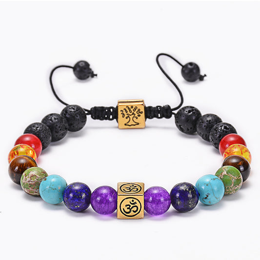 CHAKRA Balance 7 Chakra Lava Stone Bracelet for Alignment-Mindara