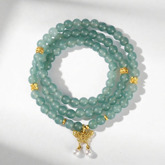 TRANSFORMATION Core Guatemalan Jade Butterfly Wrap Bracelet-Mindara
