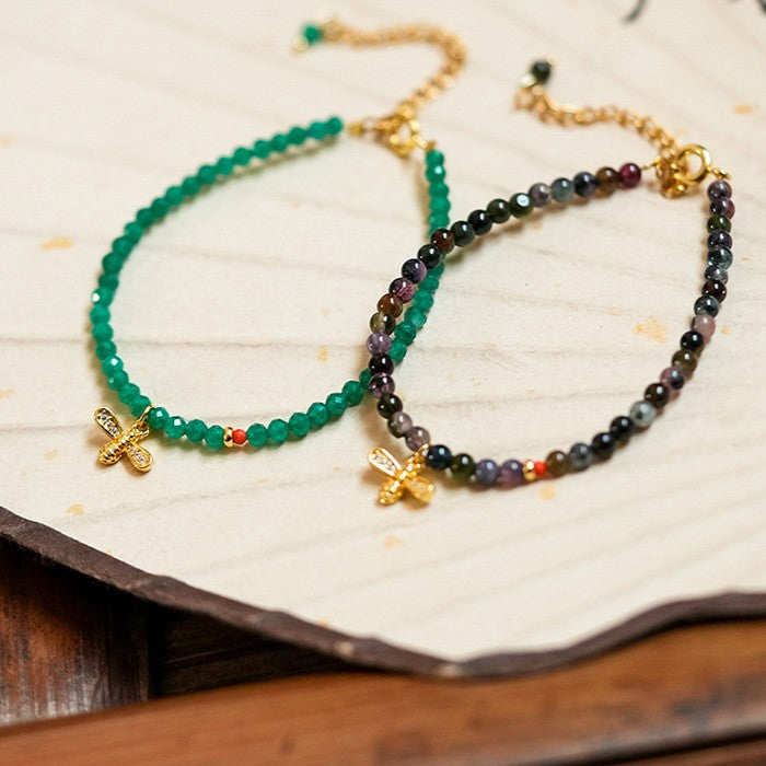WEALTH Anchor Tourmaline & Malachite Bracelet Set for Abundance