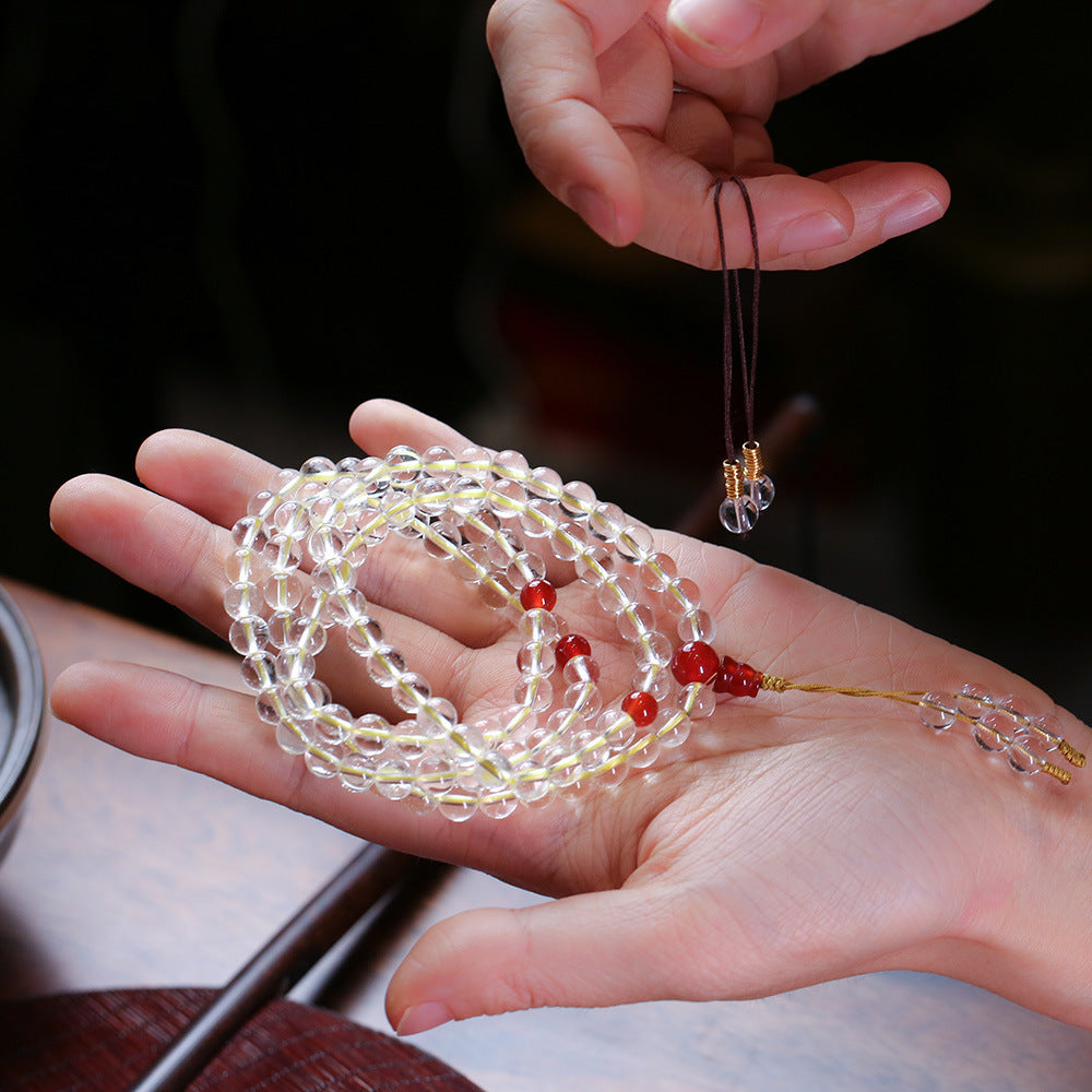 ALIGN Core Clear Quartz & Red Agate Wrap Bracelet Necklace - Mindara 