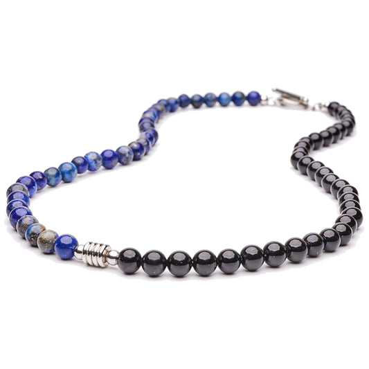 FOCUS Anchor Lapis Lazuli & Obsidian Necklace for Clarity
