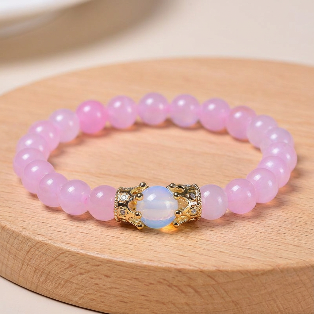 SERENITY Loop Rose Quartz Bracelet for Love & Harmony