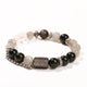 CALM Anchor Grey Moonstone & Obsidian Bracelet for Emotional Clarity