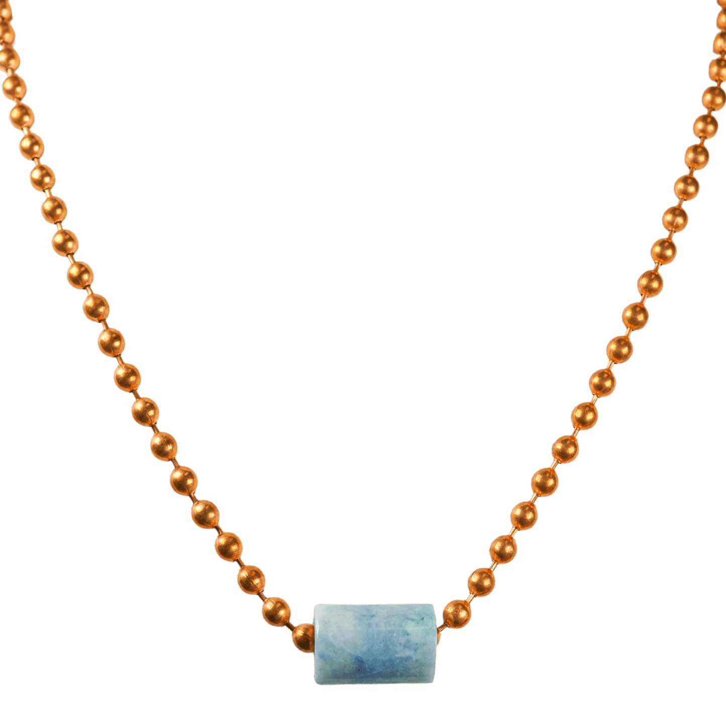 Blue Guatemalan Jade Copper Necklace