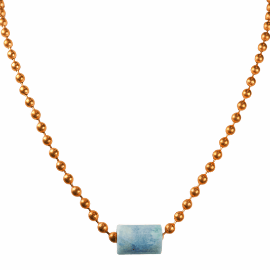 Blue Guatemalan Jade Copper Necklace