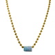 Blue Guatemalan Jade Gold Chain Necklace