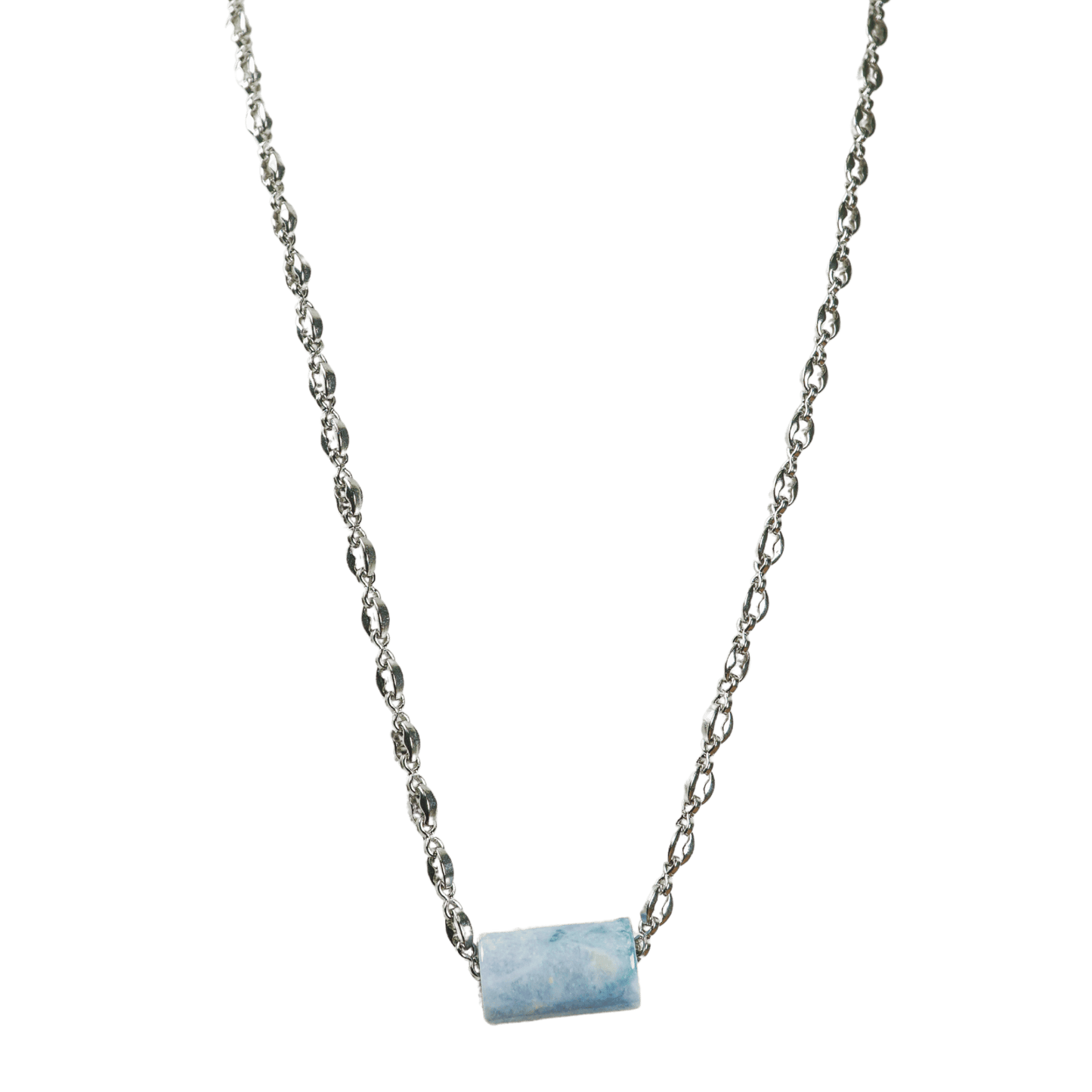 Blue Guatemalan Jade Silver Necklace
