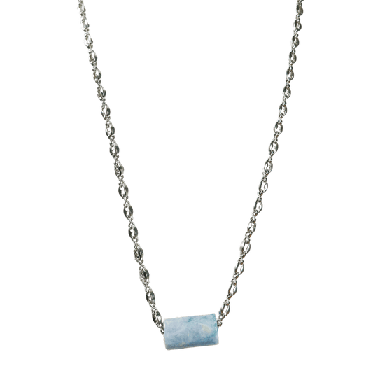 Blue Guatemalan Jade Silver Necklace