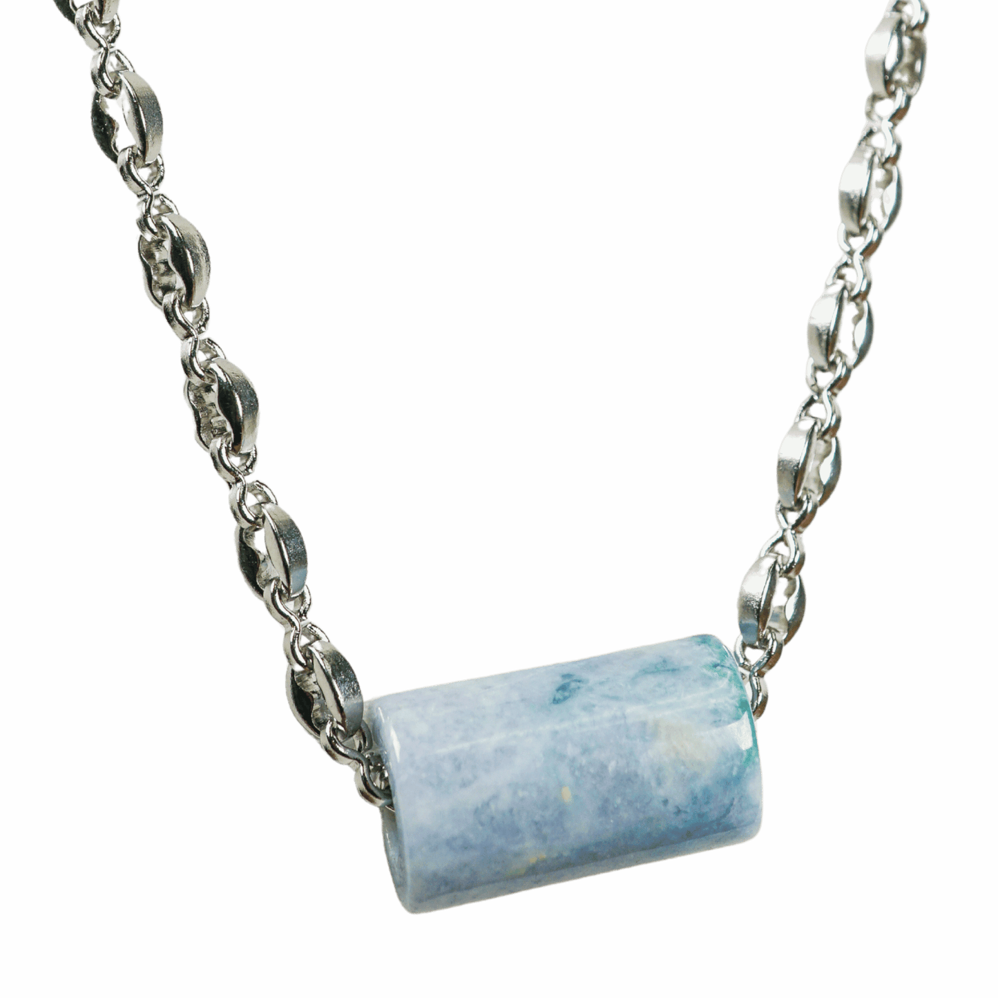 Blue Guatemalan Jade Silver Necklace
