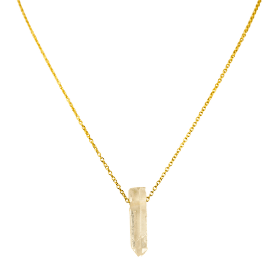CALM Anchor Clear Quartz Gold Chain Necklace