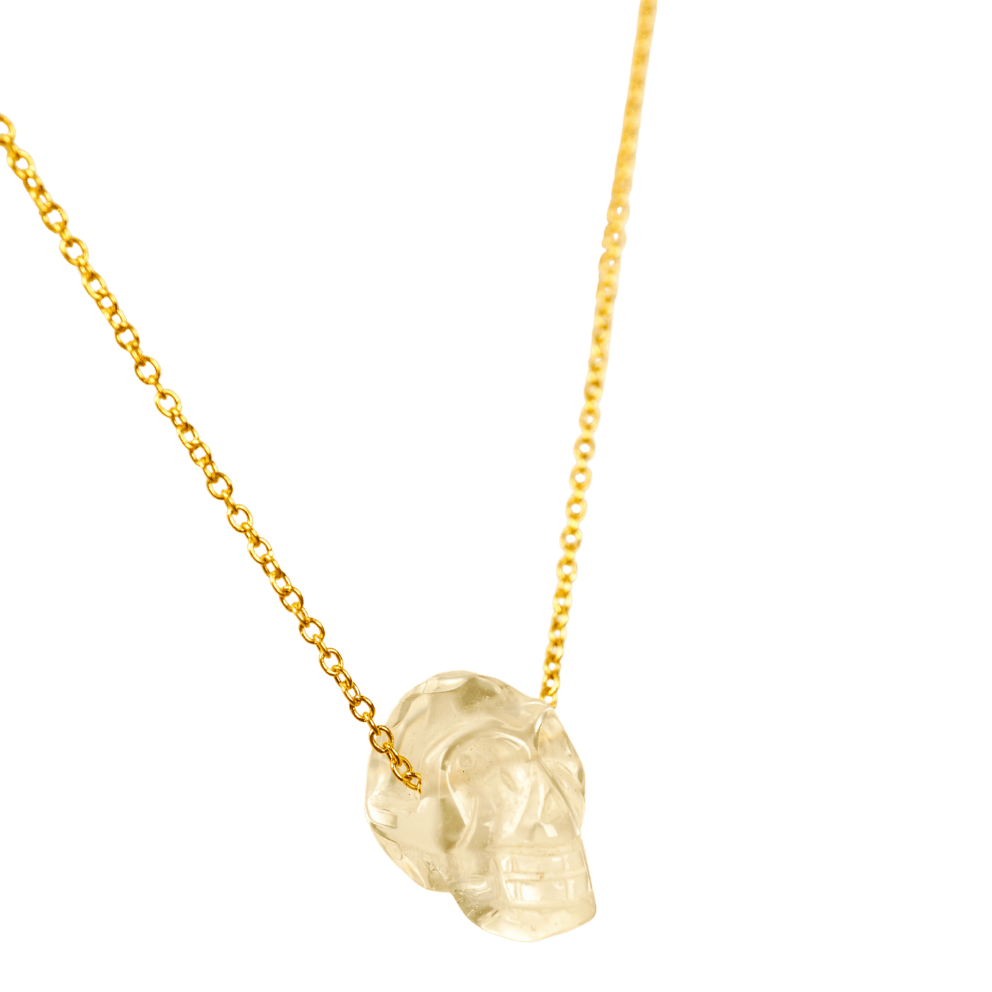 CALM Anchor Clear Quartz Skull Necklace