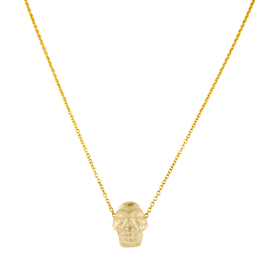 CALM Anchor Clear Quartz Skull Necklace