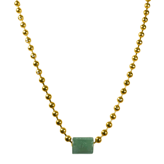 Green Guatemalan Jade Gold Necklace