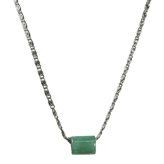 Green Guatemalan Jade Silver Wave Necklace