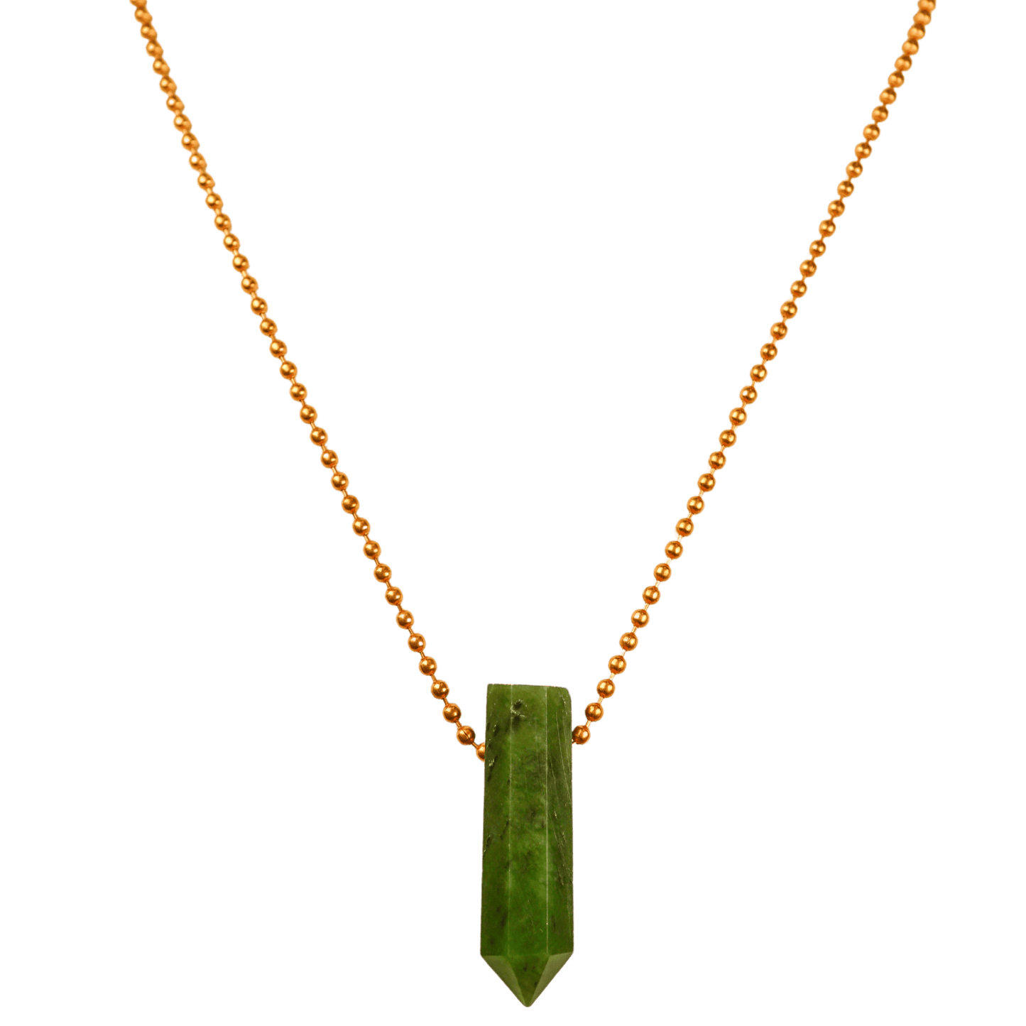 Nephrite Jade Point Copper Necklace