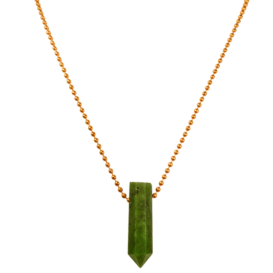 Nephrite Jade Point Copper Necklace