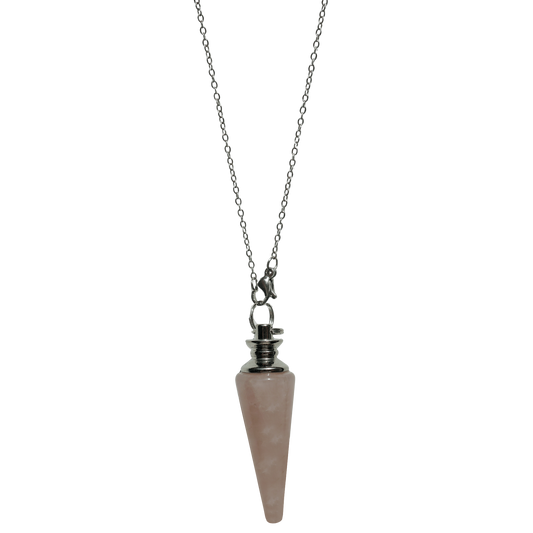 Rose Quartz Pendulum Necklace for Heart-Clarity