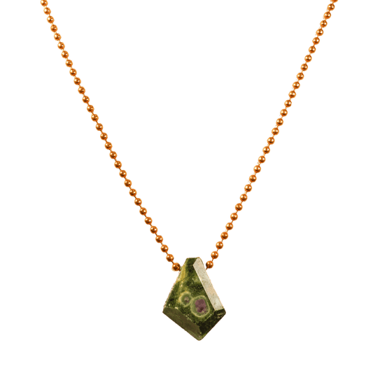 Ruby Zoisite Copper Ball Chain Necklace