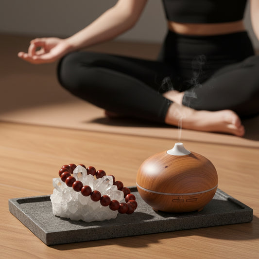 FOCUS Anchor Red Jasper Agate Garnet Healing Crystal Bracelet