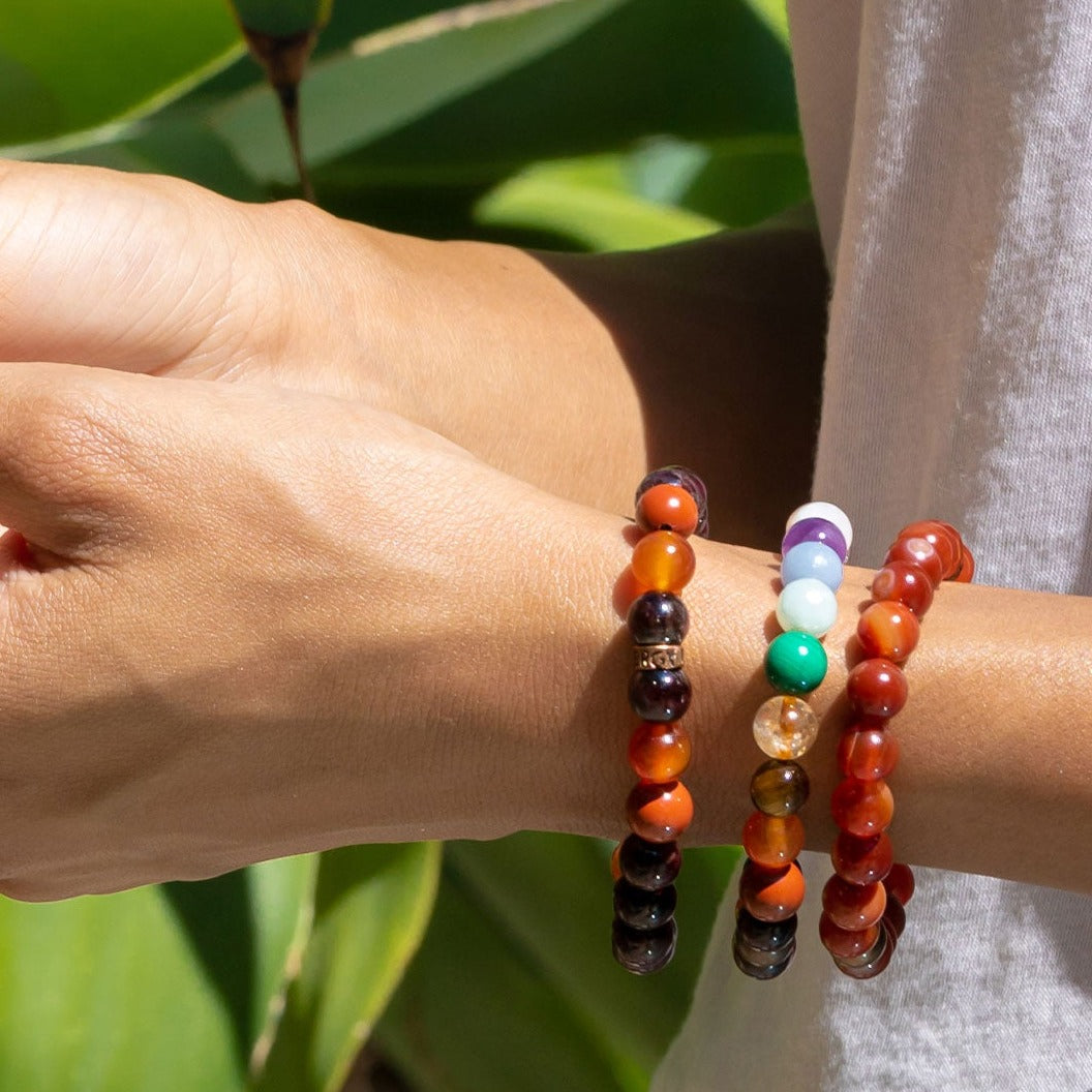 DRIVE Anchor 'I Am Worthy' Carnelian Bracelet