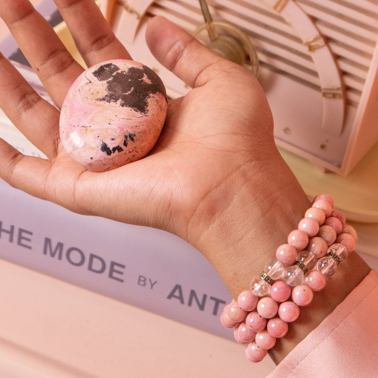 SERENITY Loop Rhodonite Bracelet - Heart Healing