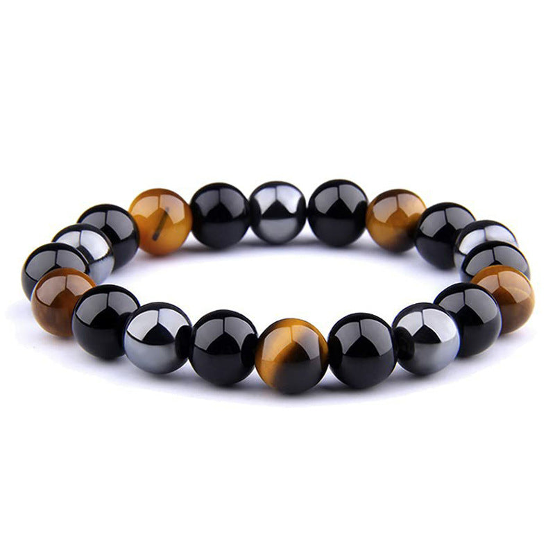 ENERGY Shield Obsidian Hematite Tiger’s Eye Bracelet for Protection
