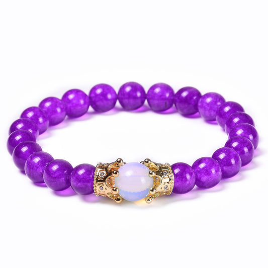 CALM Anchor Amethyst Healing Crystal Bracelet for Inner Peace